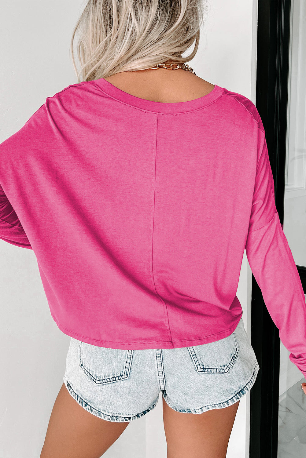 Long Sleeve V-Neck Crop Top