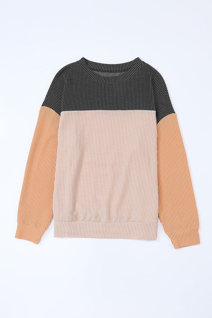 Colorblock Ribbed Long Sleeve Top
