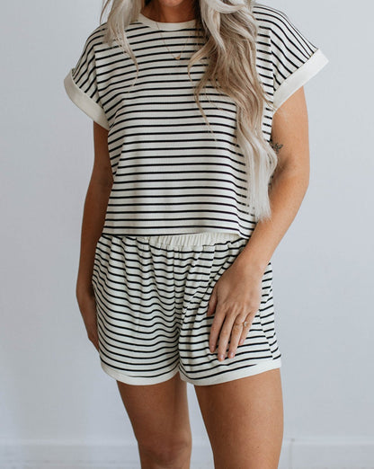 Stripe Tee and Shorts Set