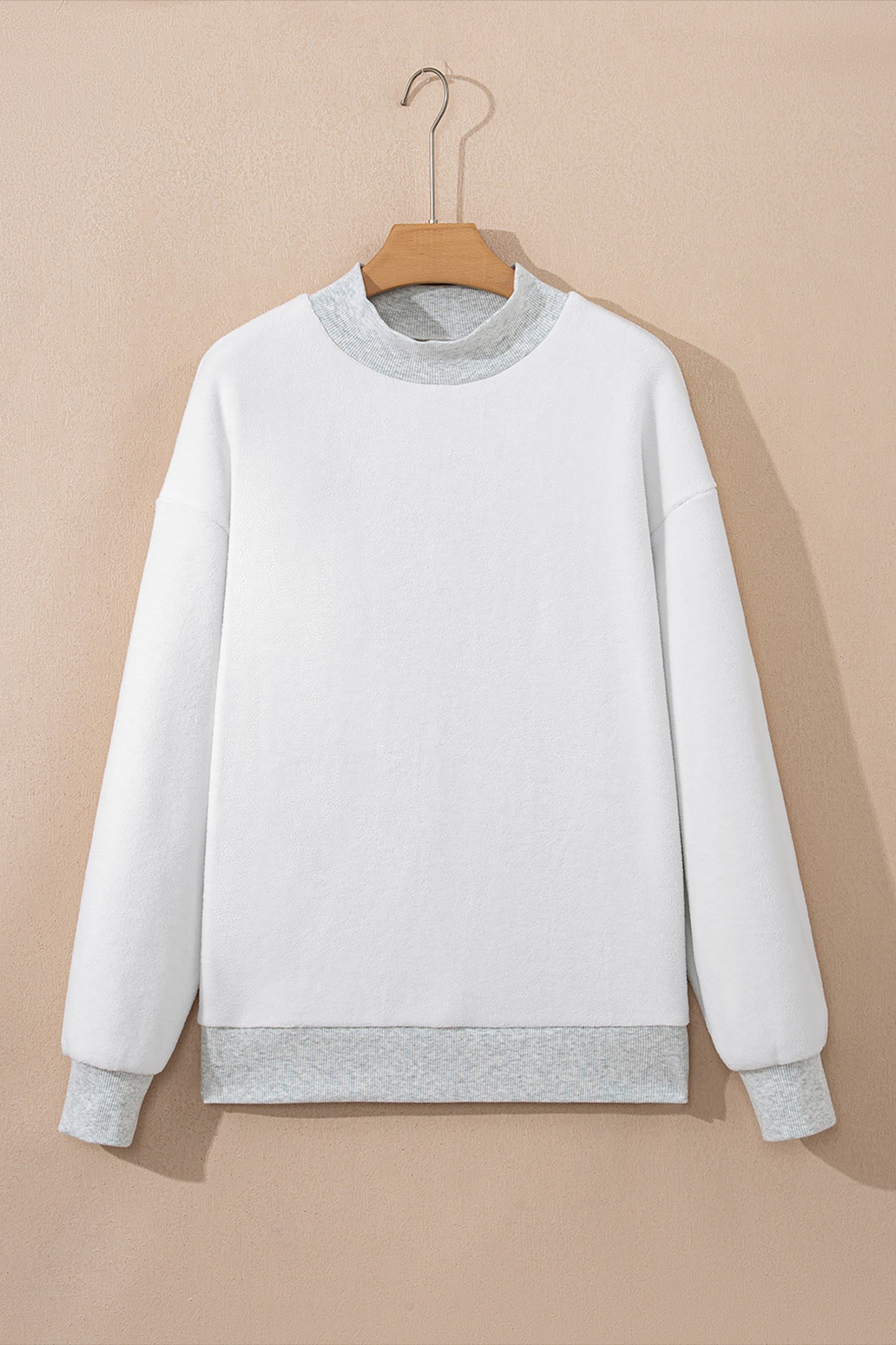 Solid Reversible Mock Neck Oversized Sweatshirt