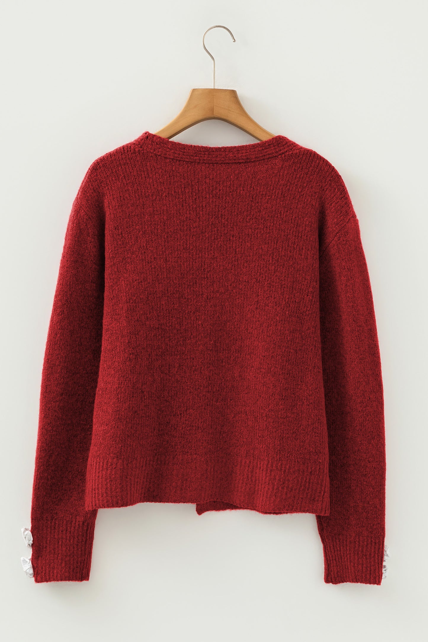 Heart Metal Button V-Neck Knit Cardigan