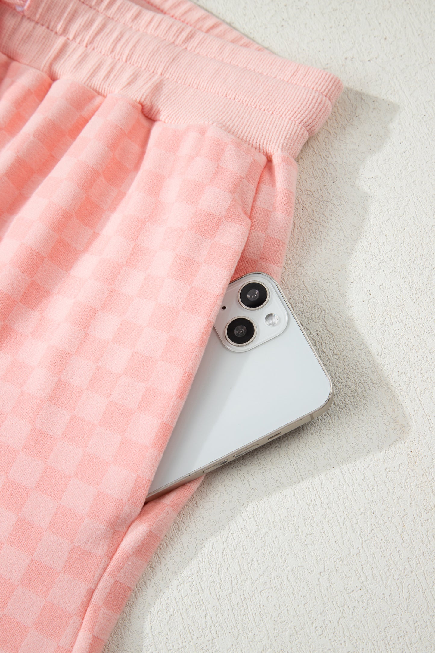 Checker Long Sleeve Pullover and Shorts Set