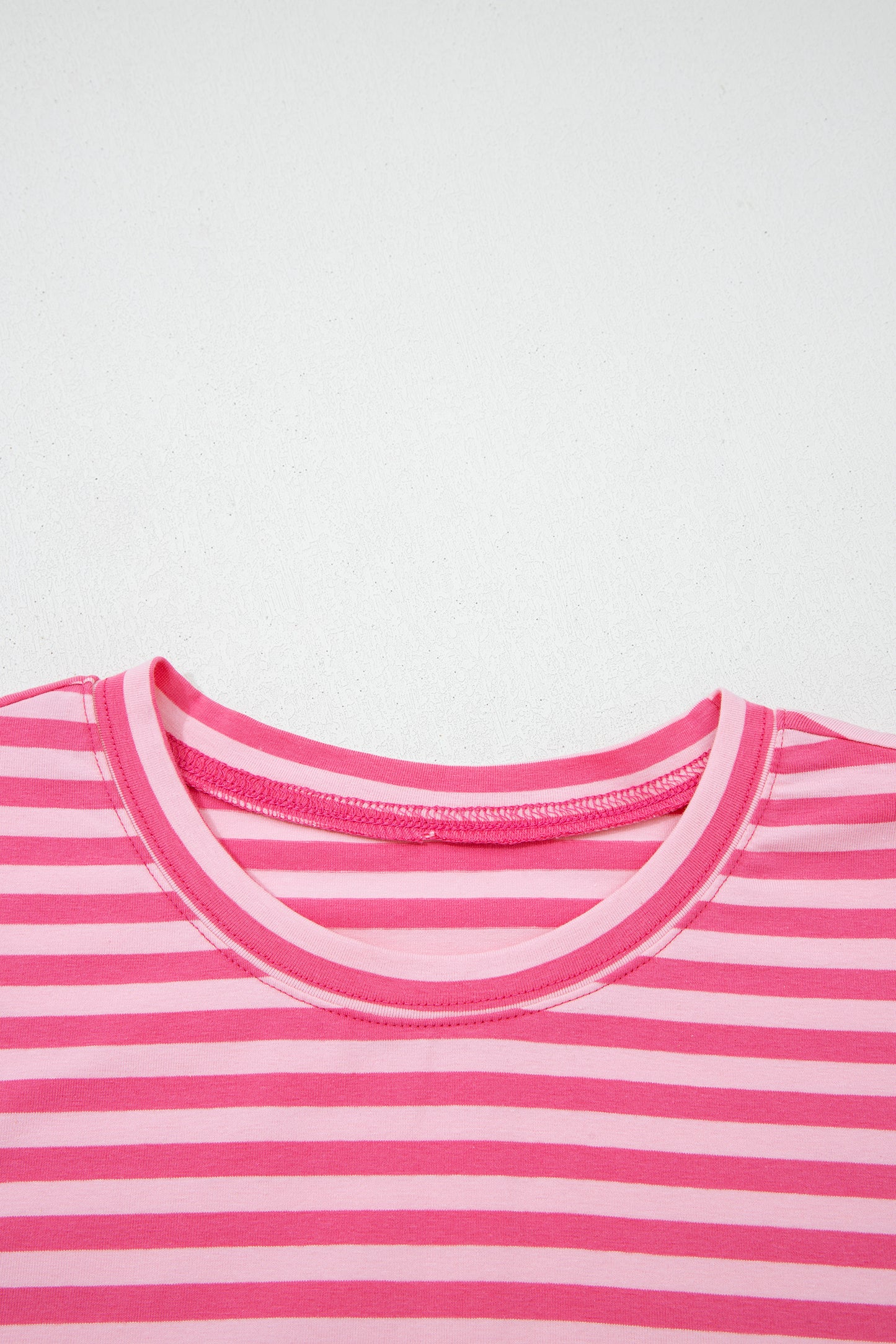 Stripe Drop Shoulder Top & Buttoned Pants Set