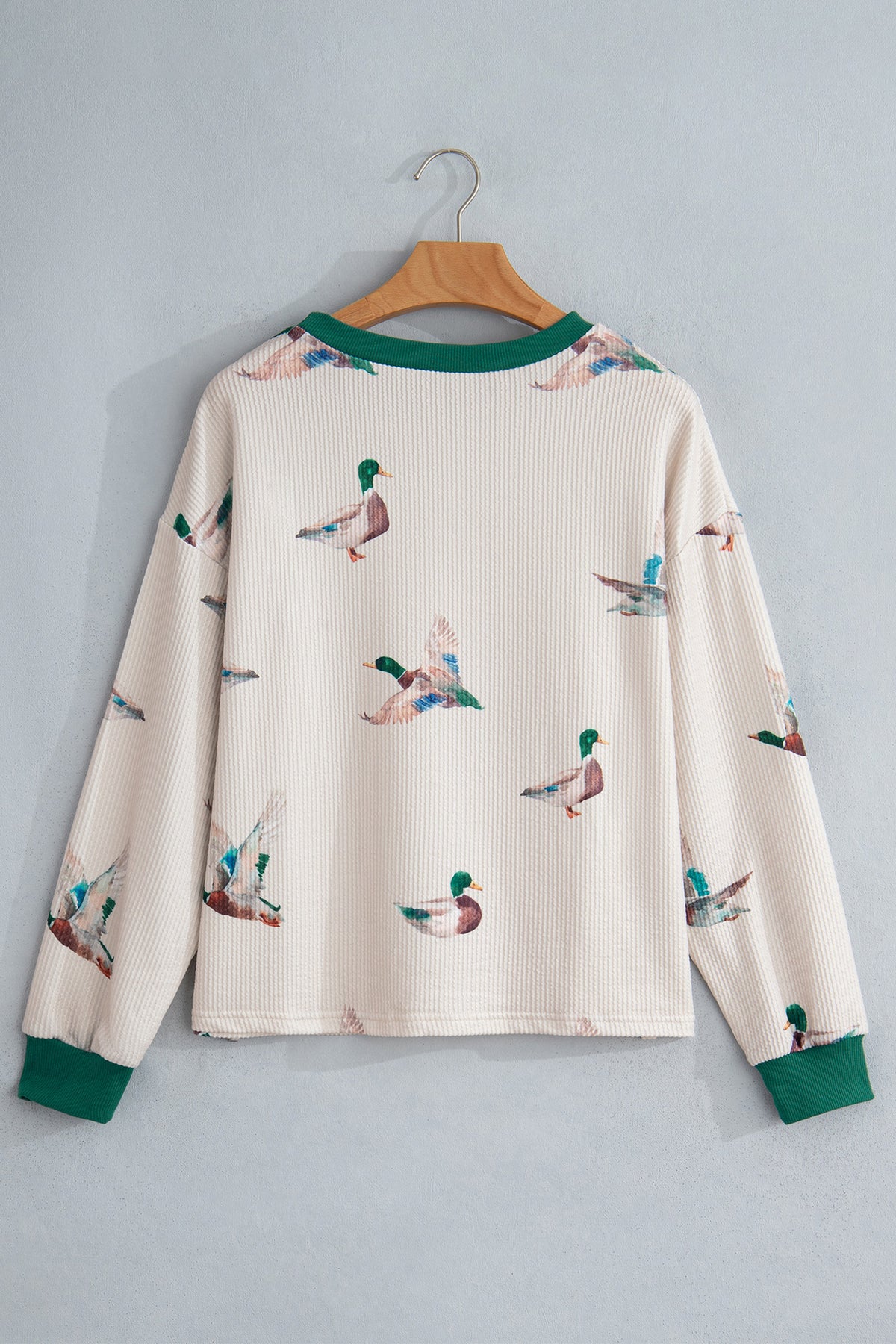 Plus Size Mallard Corded Knit Long Sleeve Top