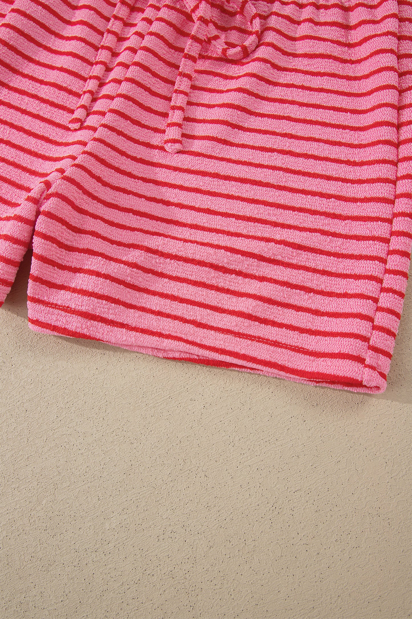 Stripe Side Split Tee & Drawstring Shorts Set
