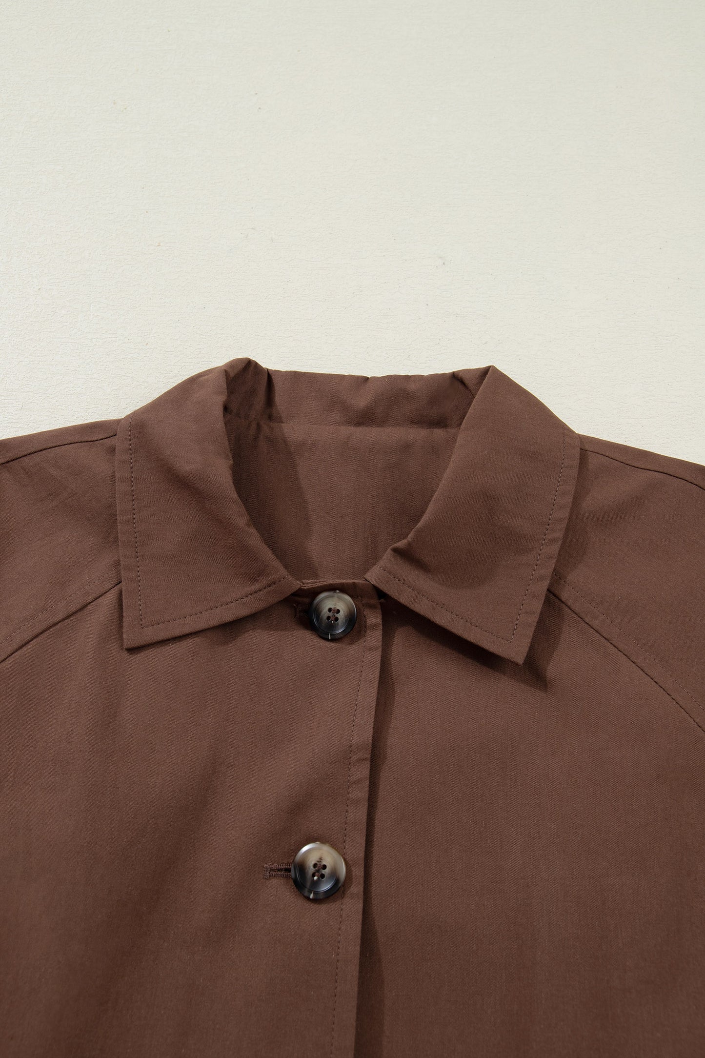 Leopard Lined Button Up Collared Jacket