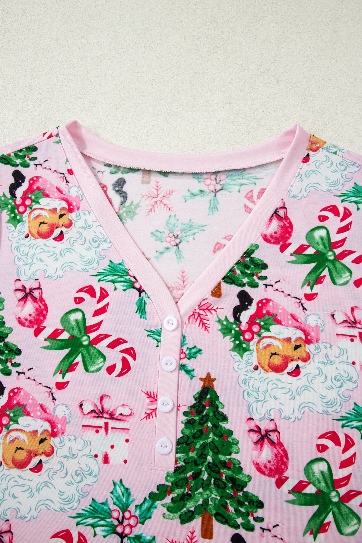 Christmas V-Neck Pullover & Pants Pajama Set