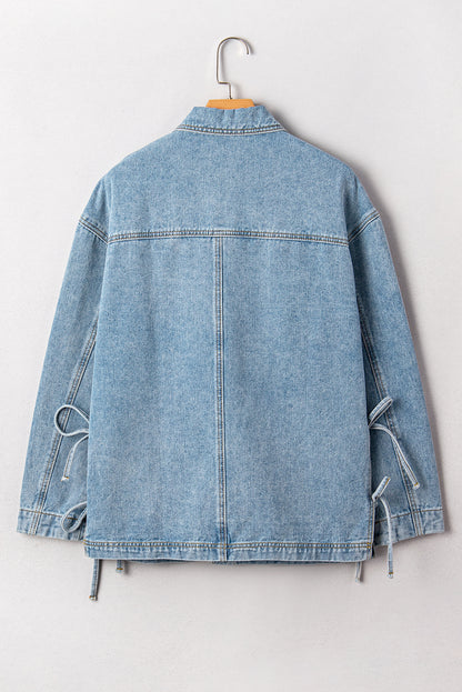 Denim Patch Pocket Side-Tie Jacket