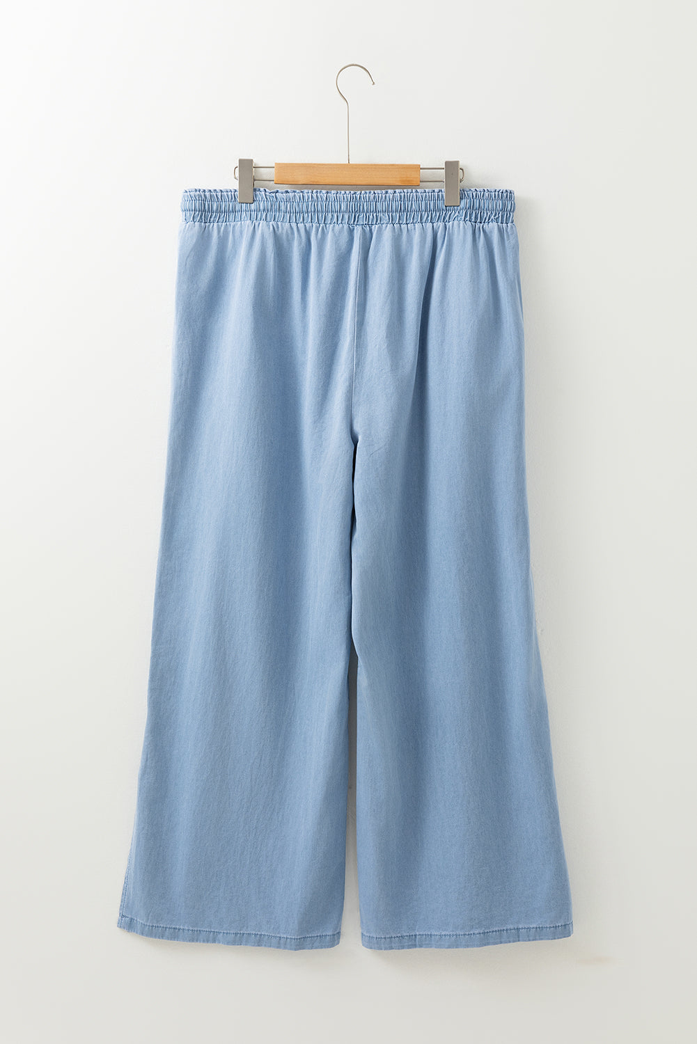 Plus Size Denim Chambray Wide Leg Jeans