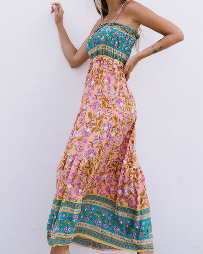 Floral Spaghetti Strap Maxi Dress