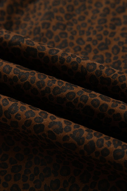 Leopard Denim Wide Leg Jeans