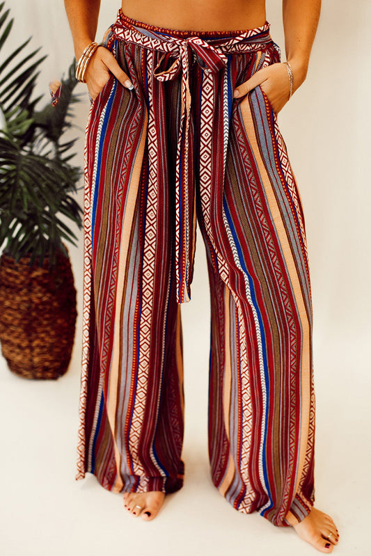 Boho Stripe Wide Leg Pants