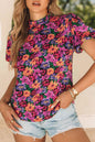 Floral Short Puff Sleeve Blouse