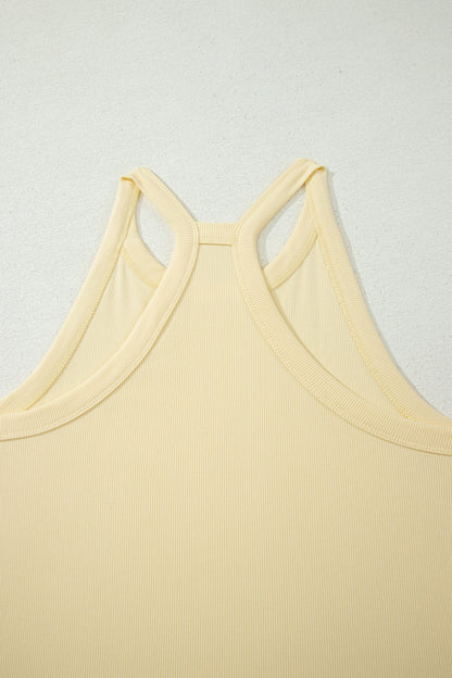 Solid Ribbed Tank Top & Sweatpants Set