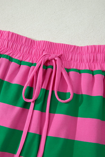 Stripe Dolman Tee & Drawstring Skort Set