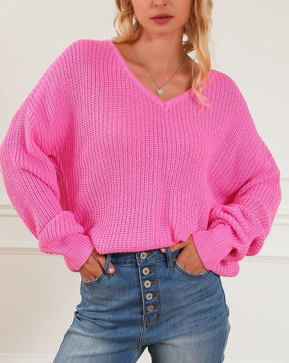 Dolman Sleeve V-Neck Sweater