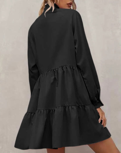 Frilled Long Sleeve Ruffle Dress