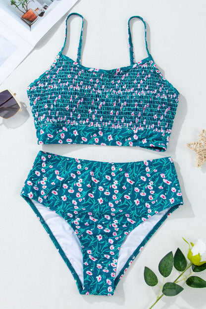 Floral Smocked Bikini Set