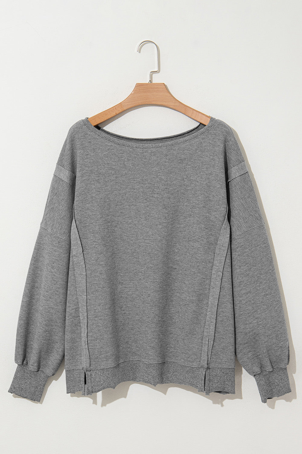 Waffle Long Sleeve Oversized Top