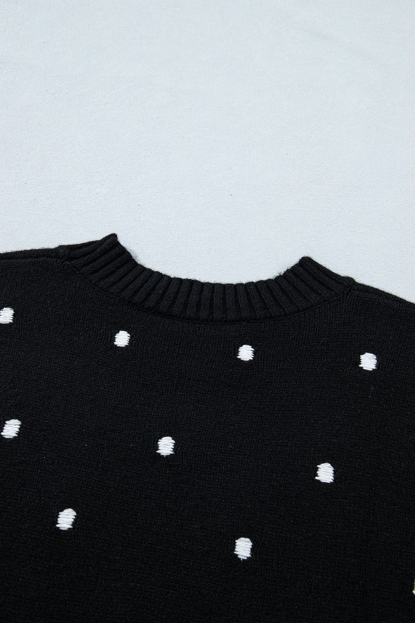 Polka Dot Bubble Short Sleeve Sweater