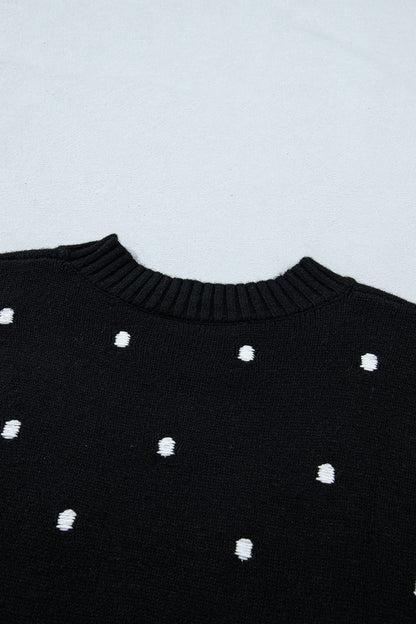 Polka Dot Bubble Short Sleeve Sweater