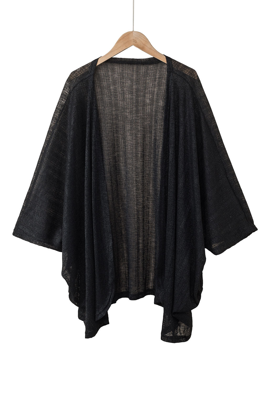 Semi-Sheer 3/4 Sleeve Cardigan