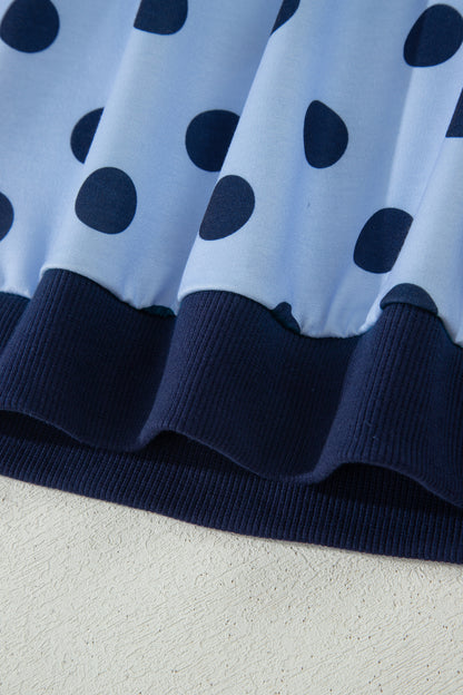 Colorblock Polka Dot Short Sleeve Tee