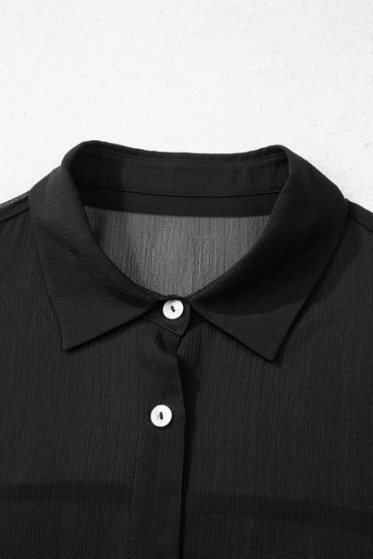 Sheer Shirt and Shorts Swim Cover-Up Set