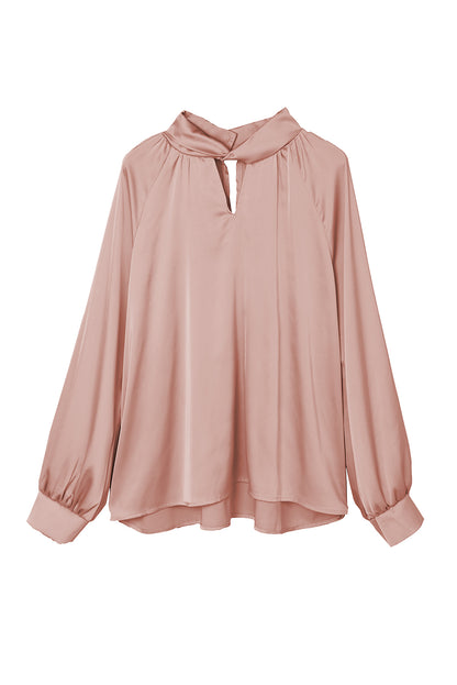 Satin Twist Long Sleeve Blouse