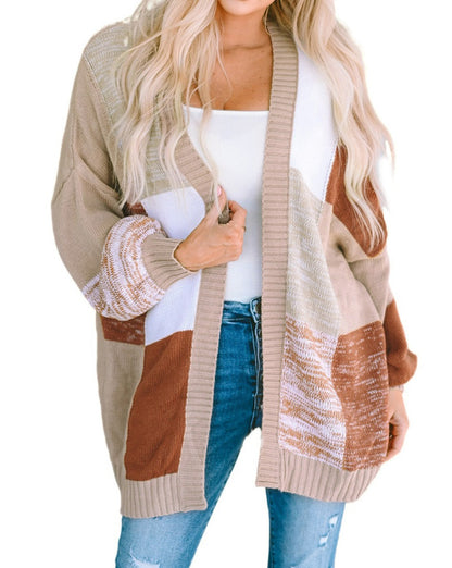 Checkered Dropped Shoulder Cardigan