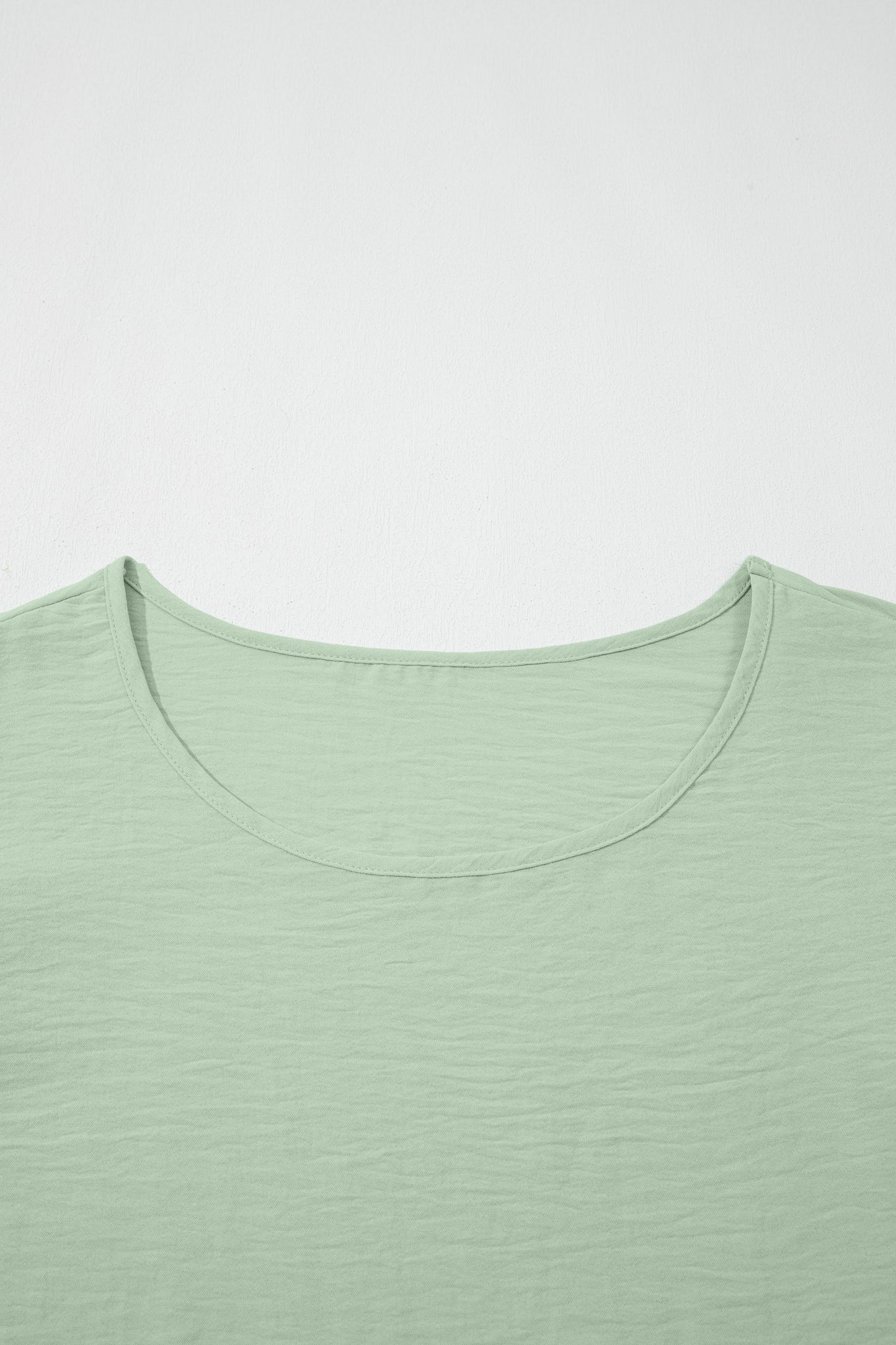 Plus Size Solid Crew Neck Ruffle Sleeve Top
