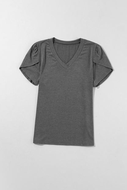 Petal Sleeve V-Neck T-Shirt