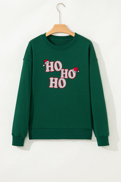 Christmas HOHOHO Embroidered Crewneck Sweatshirt
