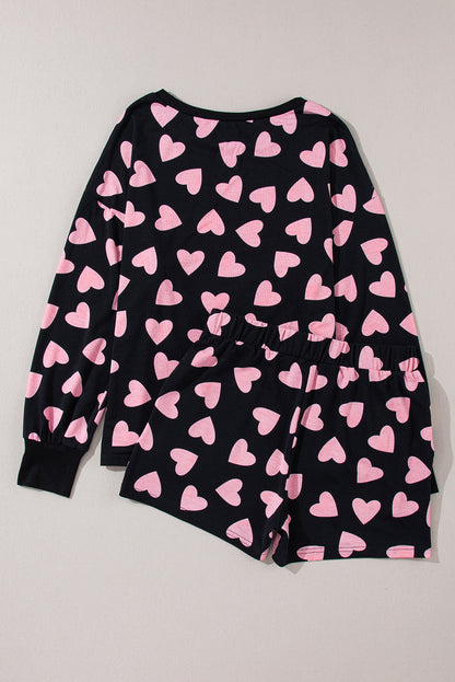 Valentine Heart Top and Shorts Lounge Set