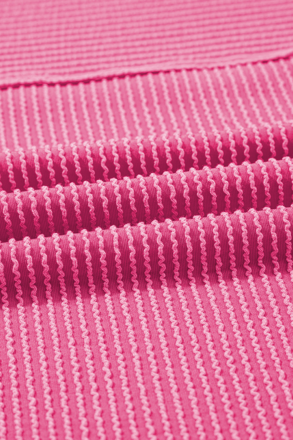 Solid Corded Knit Mock Neck T-Shirt