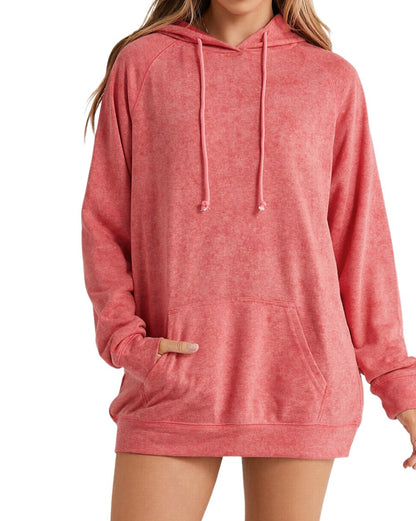 Mineral Wash Pullover Pocketed Hoodie