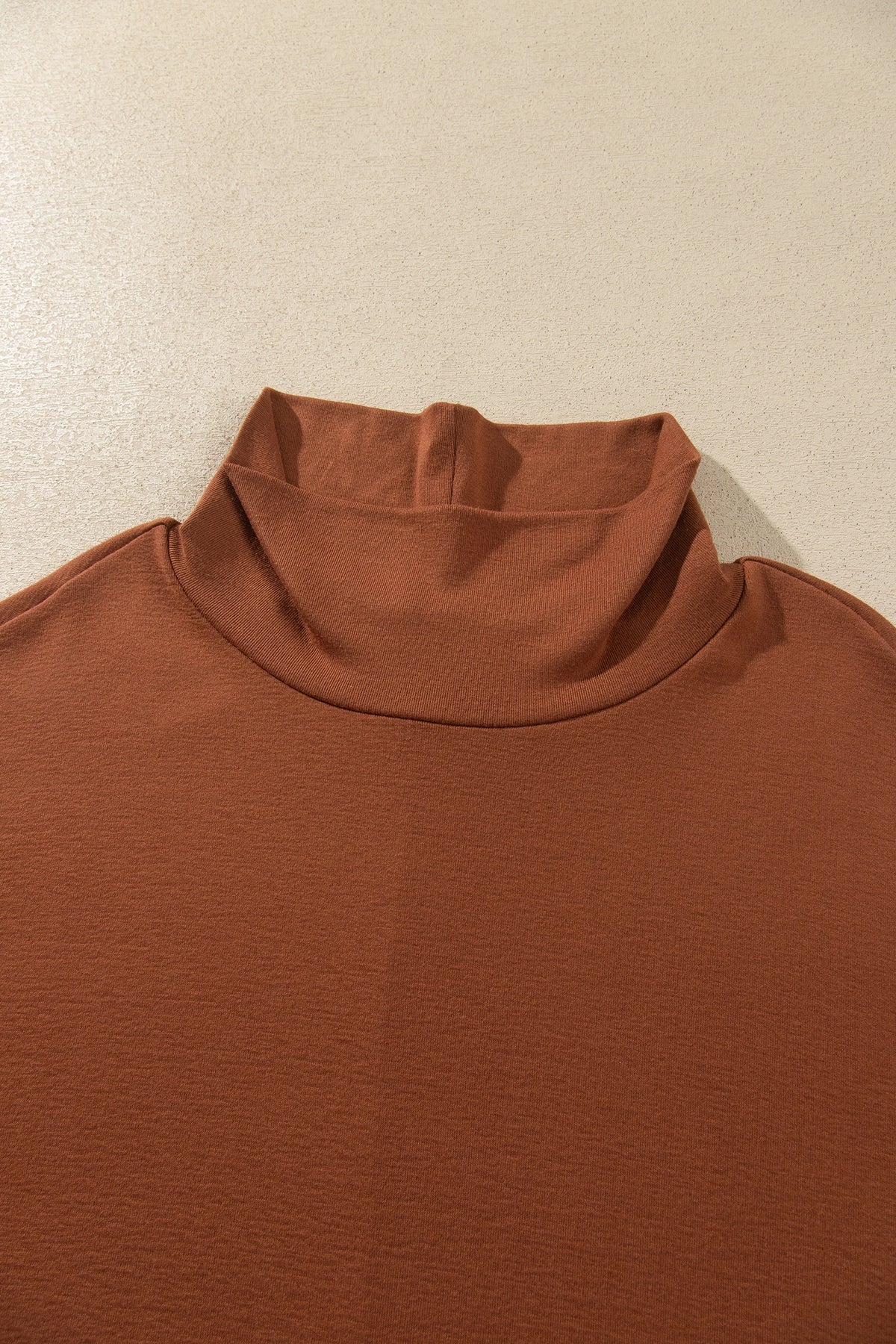 Solid Turtleneck Dolman Long Sleeve Top