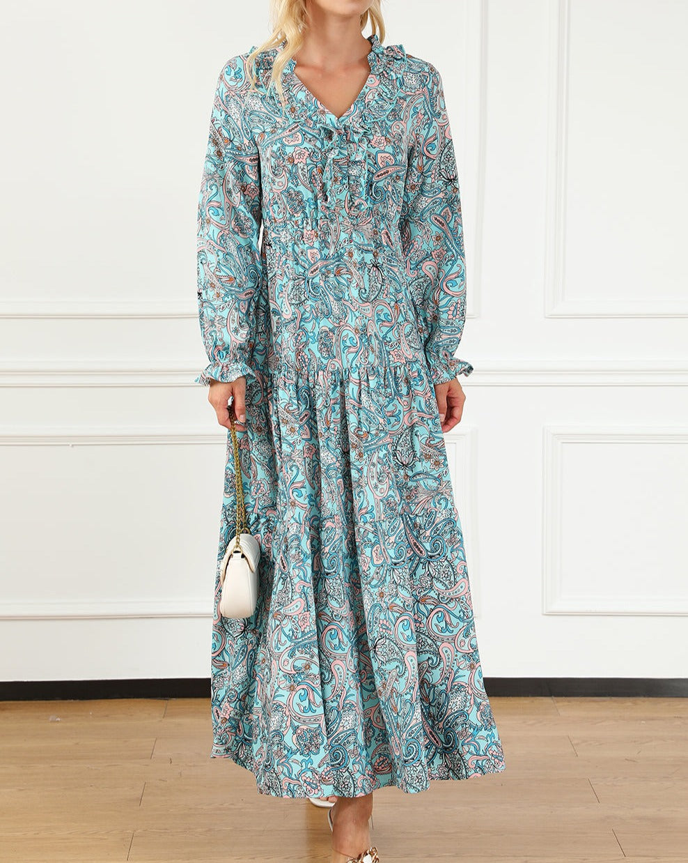 Paisley Boho Tiered Maxi Dress