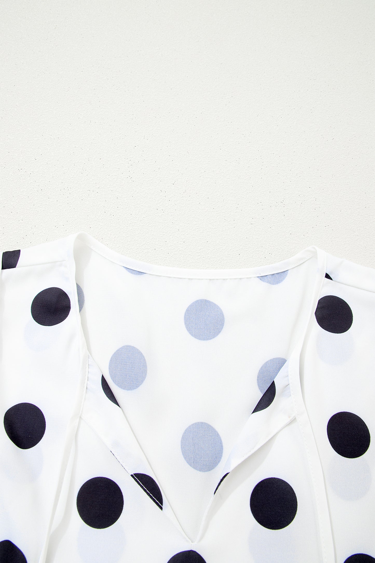 Polka Dot Stripe Patchwork Flutter Sleeve Babydoll Blouse