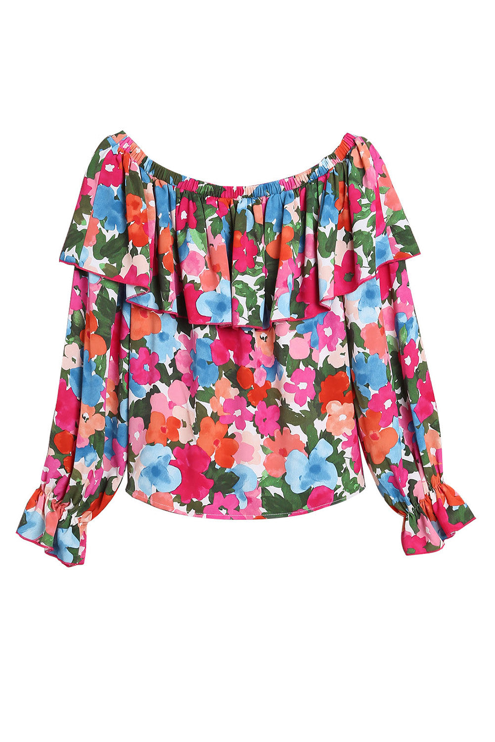 Floral Ruffle Off Shoulder Blouse