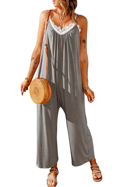 Spaghetti Straps Pocketed Jumpsuit