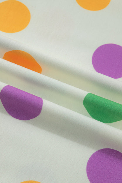 Polka Dot Pullover and Drawstring Shorts Set