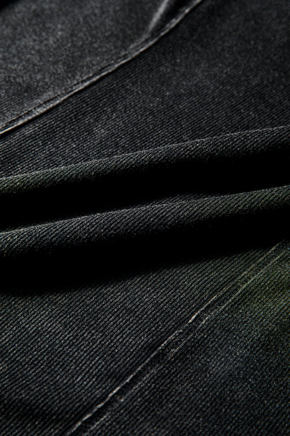 Solid Ribbed Knit Buttoned Long Sleeve Top