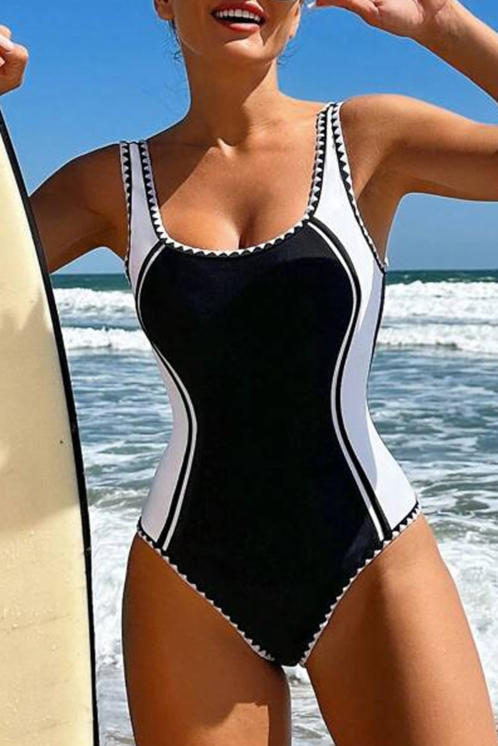 Colorblock One Piece Swimsuit