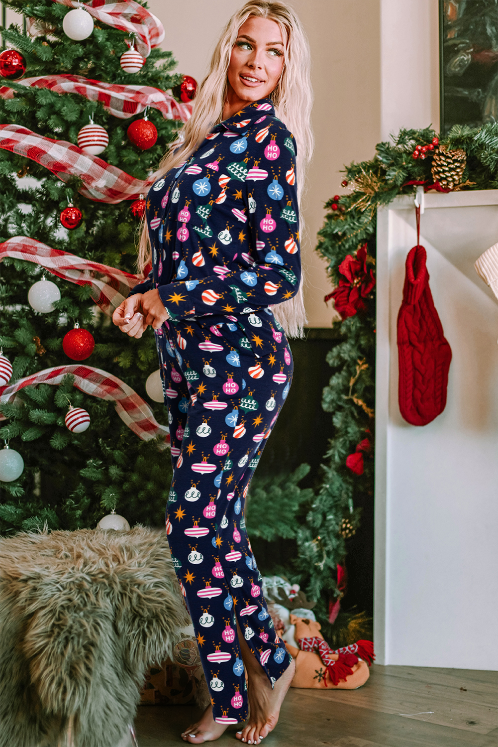 Christmas Lights Shirt and Pants Pajama Set
