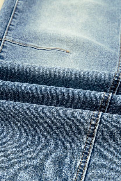 Dusk Blue Vintage Washed Seam Detail Shift Jeans