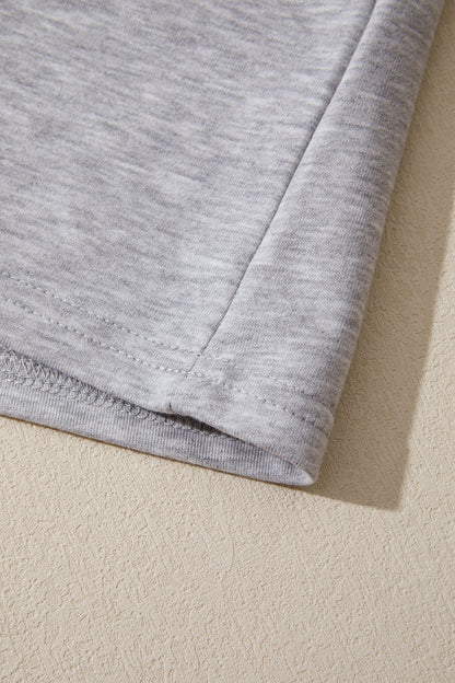 Stripe Patchwork Raw Edge Oversize Tee
