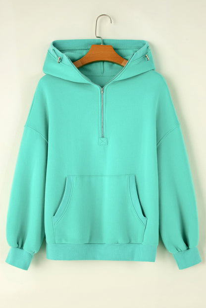 Half Zip Kangaroo Pocket Hoodie