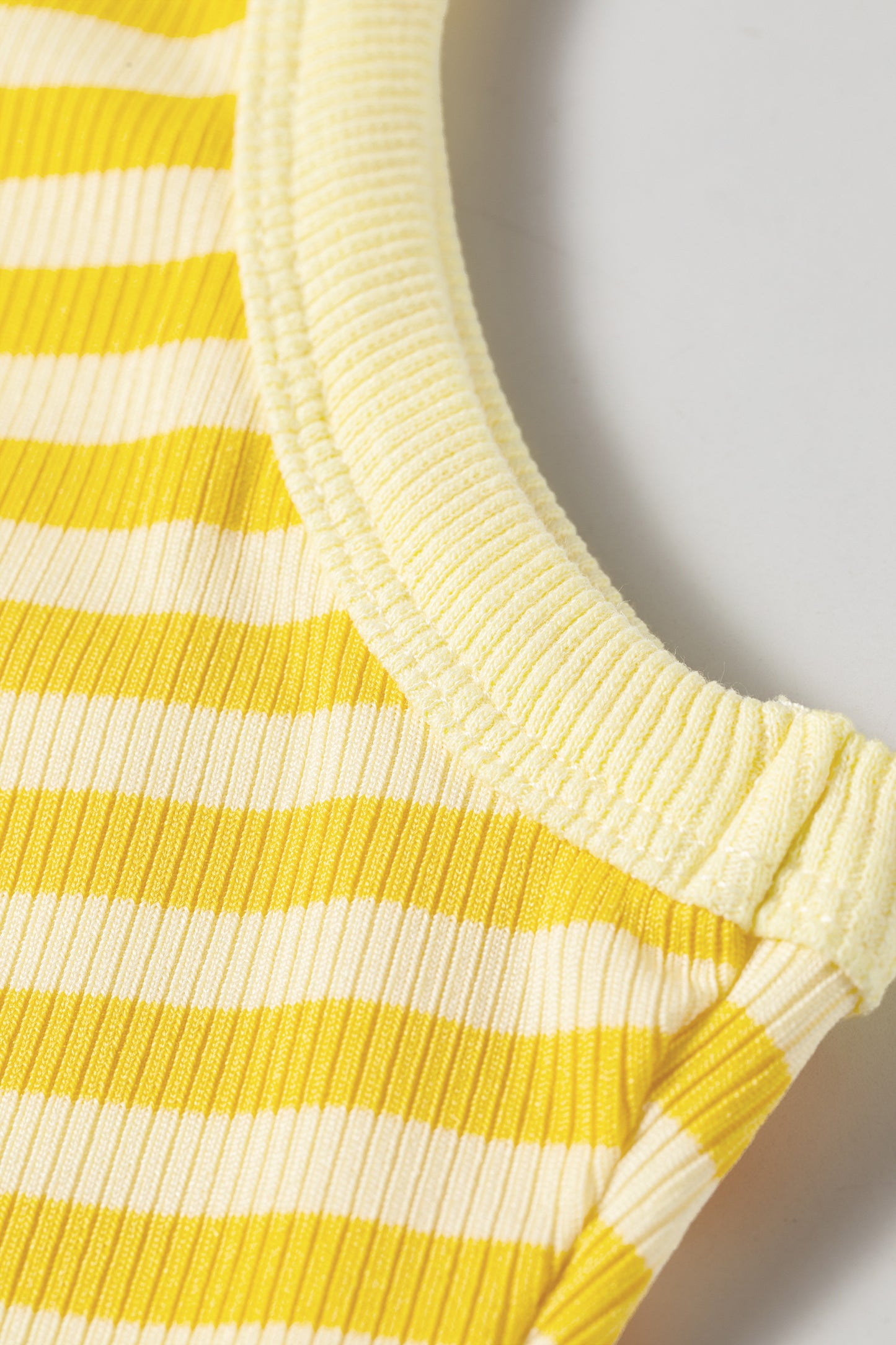 Stripe Ribbed Knit Sleeveless Tank Top