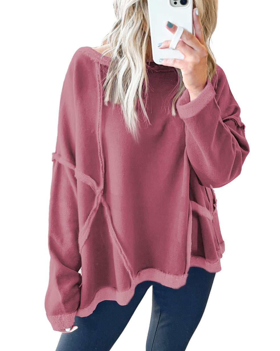 Exposed Seam Oversized Sweatshirt